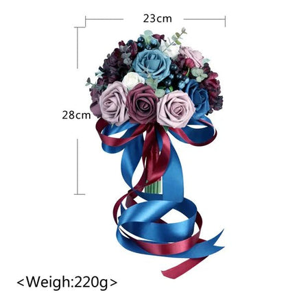Prom bouquet dusty rose artificial flower wedding ceremony anniversary decoration Noble Blue