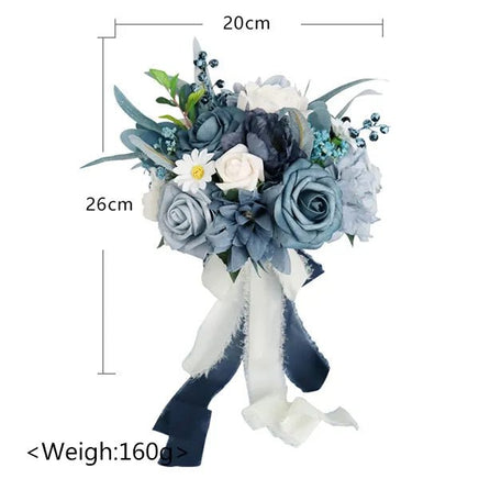 Prom bouquet dusty rose artificial flower wedding ceremony anniversary decoration Dusty Blue