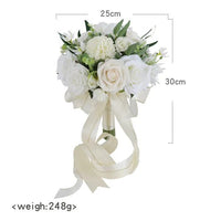 Prom bouquet dusty rose artificial flower wedding ceremony anniversary decoration - Lusy Store LLC