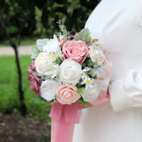 Prom bouquet dusty rose artificial flower wedding ceremony anniversary decoration - Lusy Store LLC