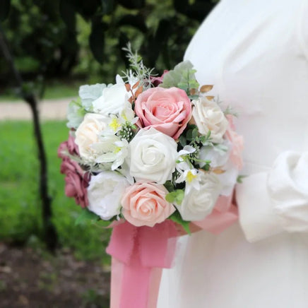 Prom bouquet dusty rose artificial flower wedding ceremony anniversary decoration