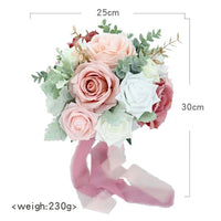 Prom bouquet dusty rose artificial flower wedding ceremony anniversary decoration White Pink