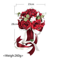 Prom bouquet dusty rose artificial flower wedding ceremony anniversary decoration Red