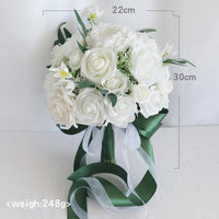 Prom bouquet dusty rose artificial flower wedding ceremony anniversary decoration - Lusy Store LLC