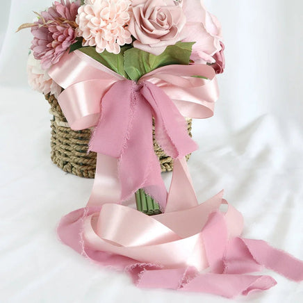 Prom bouquet dusty rose artificial flower wedding ceremony anniversary decoration - Lusy Store LLC