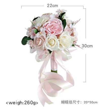 Prom bouquet dusty rose artificial flower wedding ceremony anniversary decoration Baby Pink