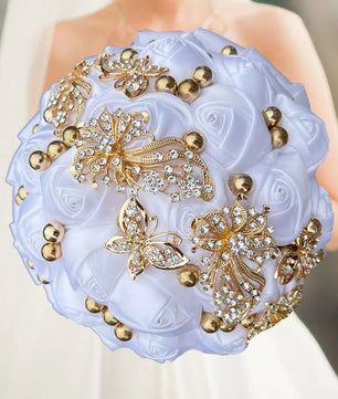 Prom Bouquet Luxury Gorgeous Wedding Bridal Bouquet Elegant Pearl - Lusy Store LLC