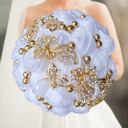 Prom Bouquet Luxury Gorgeous Wedding Bridal Bouquet Elegant Pearl - Lusy Store LLC