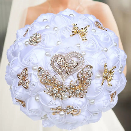 Prom Bouquet Luxury With Pearl For Wedding Party - Lusy Store LLC