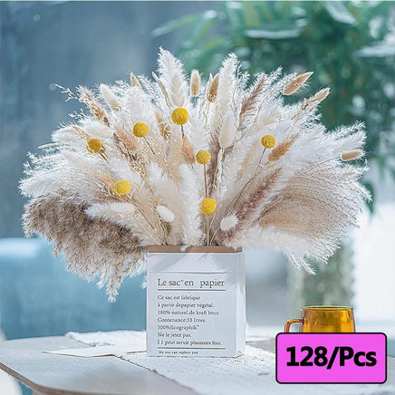 Prom bouquet real natural dried flower bouquet small reed rabbit tail grass - Lusy Store LLC