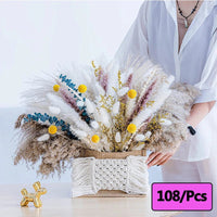 Prom bouquet real natural dried flower bouquet small reed rabbit tail grass - Lusy Store LLC