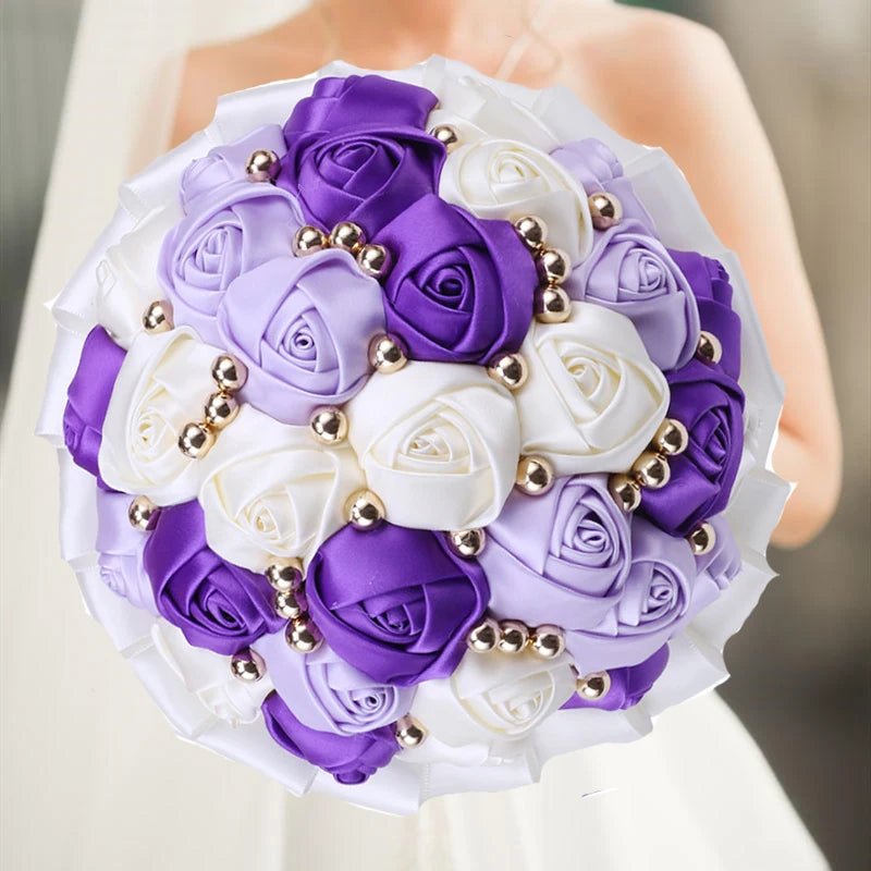 Prom Bouquet Rose Navy Bridesmaid Bridesmaid Holding Flowers for Wedding Decoration - Lusy Store LLC