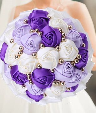 Prom Bouquet Rose Navy Bridesmaid Bridesmaid Holding Flowers for Wedding Decoration - Lusy Store LLC