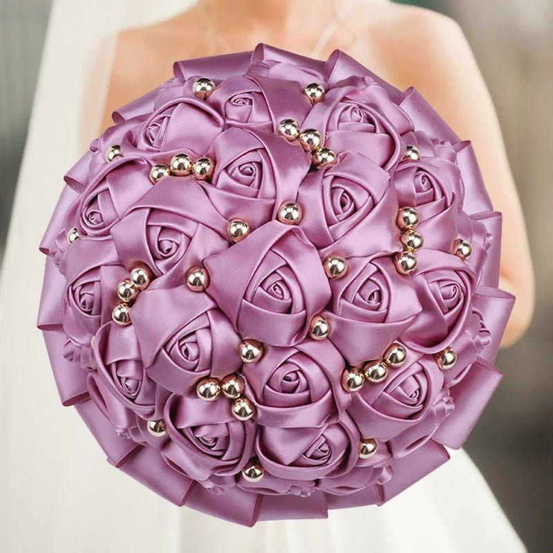 Prom Bouquet Rose Navy Bridesmaid Bridesmaid Holding Flowers for Wedding Decoration - Lusy Store LLC