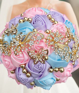 Prom Bouquet Rose Navy Bridesmaid Bridesmaid Holding Flowers for Wedding Decoration - Lusy Store LLC