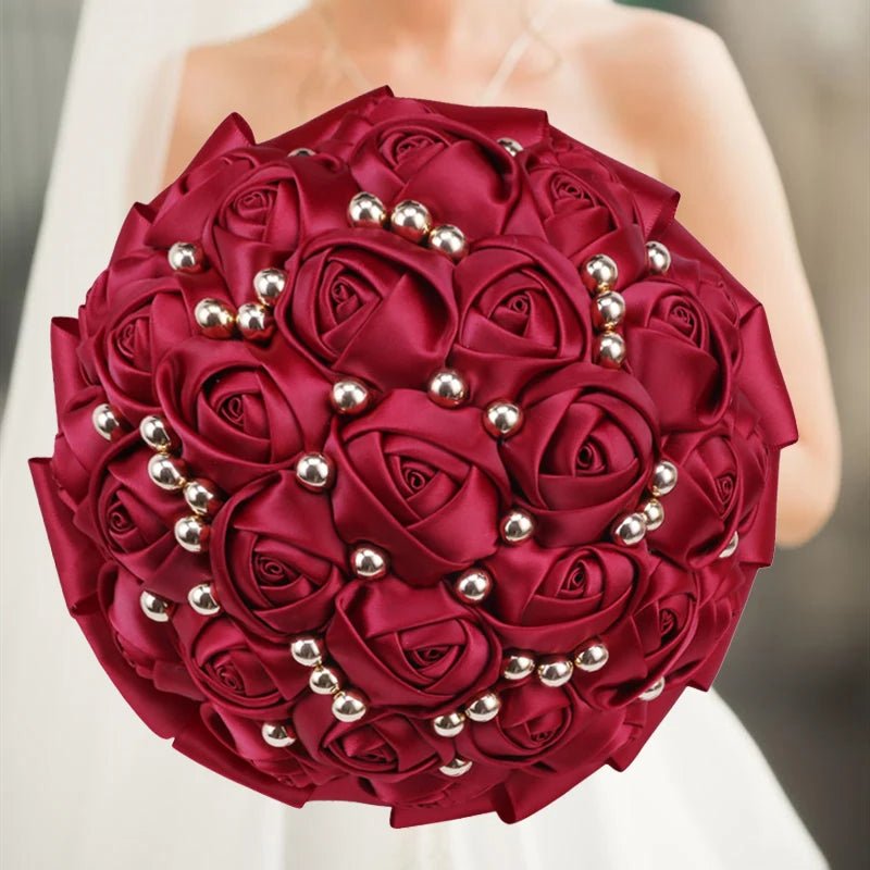 Prom Bouquet Rose Navy Bridesmaid Bridesmaid Holding Flowers for Wedding Decoration - Lusy Store LLC