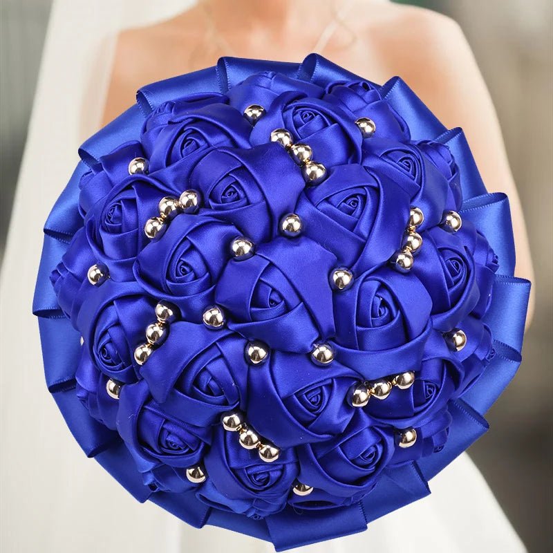 Prom Bouquet Rose Navy Bridesmaid Bridesmaid Holding Flowers for Wedding Decoration - Lusy Store LLC
