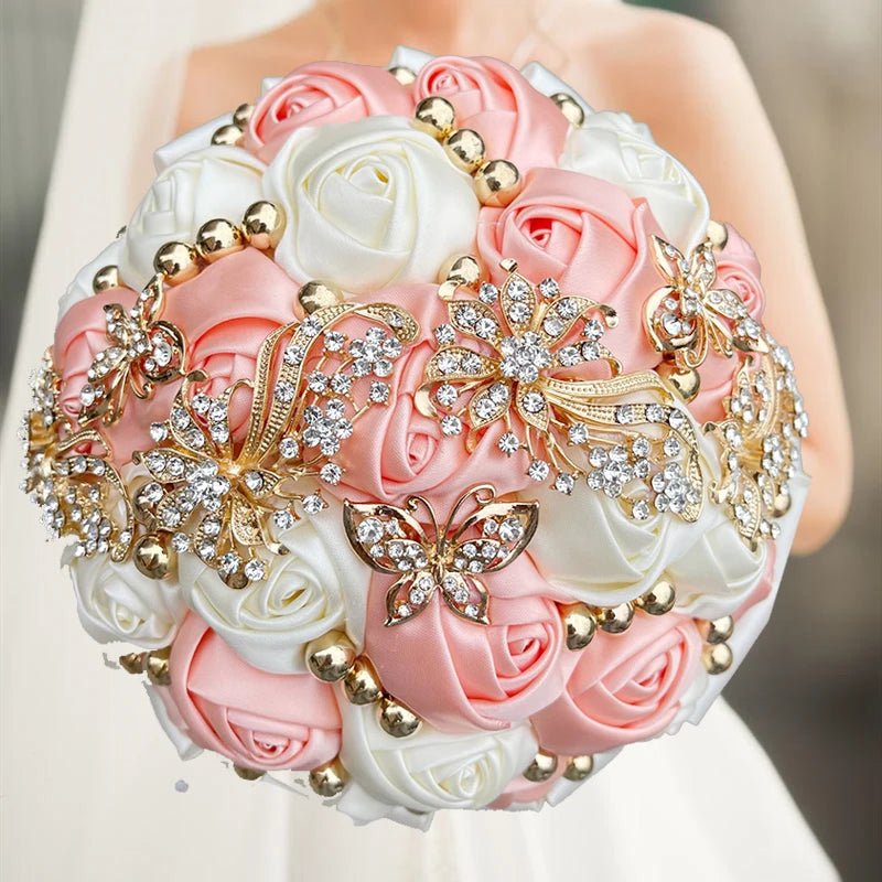 Prom Bouquet Rose Navy Bridesmaid Bridesmaid Holding Flowers for Wedding Decoration - Lusy Store LLC