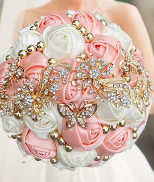 Prom Bouquet Rose Navy Bridesmaid Bridesmaid Holding Flowers for Wedding Decoration - Lusy Store LLC