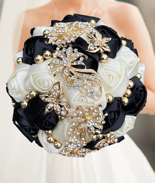 Prom Bouquet Rose Navy Bridesmaid Bridesmaid Holding Flowers for Wedding Decoration - Lusy Store LLC