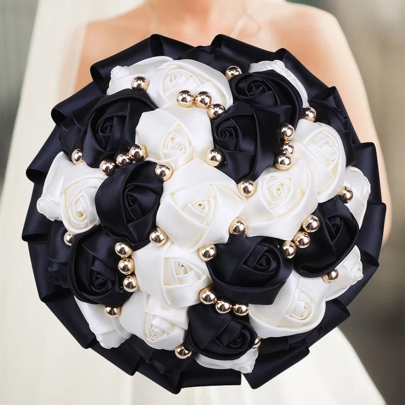 Prom Bouquet Rose Navy Bridesmaid Bridesmaid Holding Flowers for Wedding Decoration - Lusy Store LLC