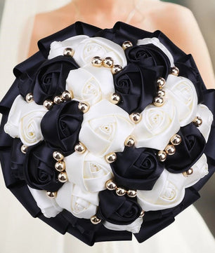 Prom Bouquet Rose Navy Bridesmaid Bridesmaid Holding Flowers for Wedding Decoration - Lusy Store LLC