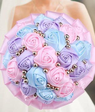 Prom Bouquet Rose Navy Bridesmaid Bridesmaid Holding Flowers for Wedding Decoration - Lusy Store LLC