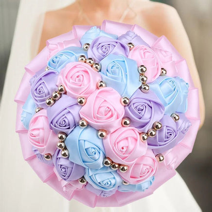 Prom Bouquet Rose Navy Bridesmaid Bridesmaid Holding Flowers for Wedding Decoration R32
