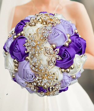 Prom Bouquet Rose Navy Bridesmaid Bridesmaid Holding Flowers for Wedding Decoration - Lusy Store LLC