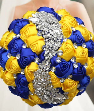 Prom Bouquet Rose Navy Bridesmaid Bridesmaid Holding Flowers for Wedding Decoration - Lusy Store LLC