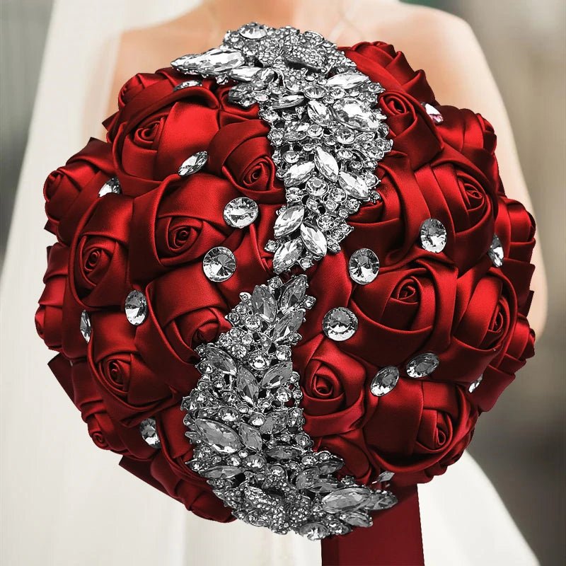 Prom Bouquet Rose Navy Bridesmaid Bridesmaid Holding Flowers for Wedding Decoration - Lusy Store LLC