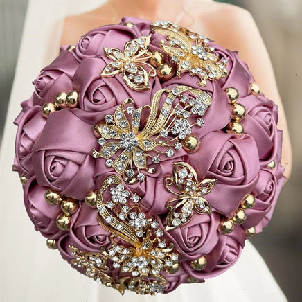 Prom Bouquet Rose Navy Bridesmaid Bridesmaid Holding Flowers for Wedding Decoration R15