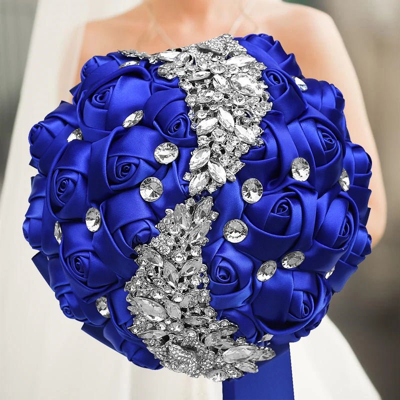 Prom Bouquet Rose Navy Bridesmaid Bridesmaid Holding Flowers for Wedding Decoration - Lusy Store LLC