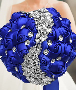 Prom Bouquet Rose Navy Bridesmaid Bridesmaid Holding Flowers for Wedding Decoration - Lusy Store LLC