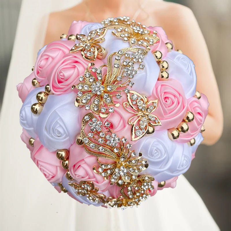 Prom Bouquet Rose Navy Bridesmaid Bridesmaid Holding Flowers for Wedding Decoration - Lusy Store LLC