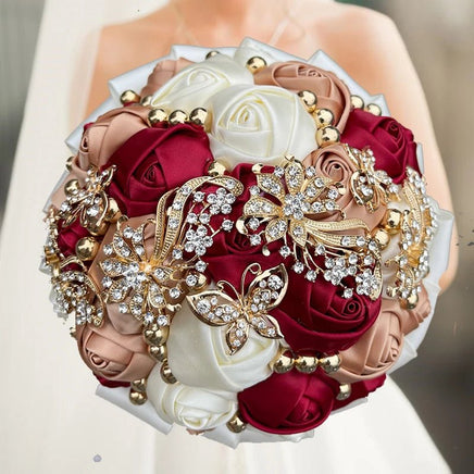 Prom Bouquet Rose Navy Bridesmaid Bridesmaid Holding Flowers for Wedding Decoration