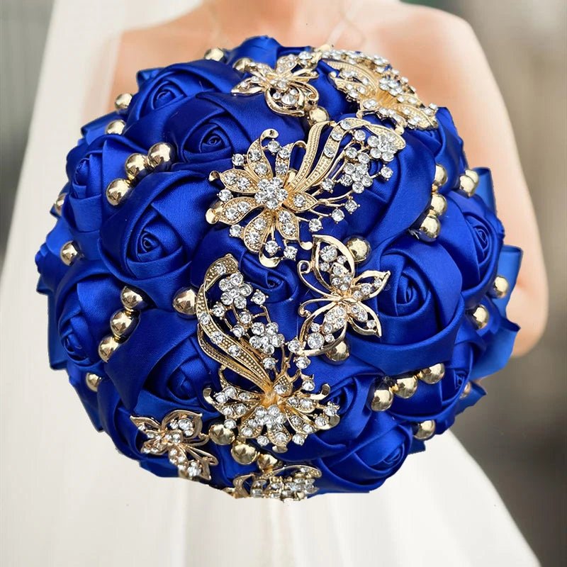 Prom Bouquet Rose Navy Bridesmaid Bridesmaid Holding Flowers for Wedding Decoration - Lusy Store LLC