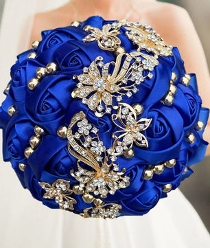 Prom Bouquet Rose Navy Bridesmaid Bridesmaid Holding Flowers for Wedding Decoration - Lusy Store LLC