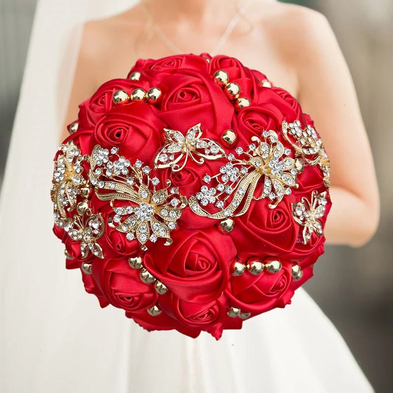Prom Bouquet Rose Navy Bridesmaid Bridesmaid Holding Flowers for Wedding Decoration - Lusy Store LLC
