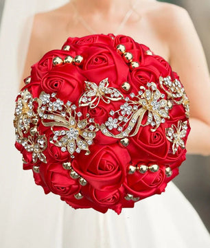 Prom Bouquet Rose Navy Bridesmaid Bridesmaid Holding Flowers for Wedding Decoration - Lusy Store LLC