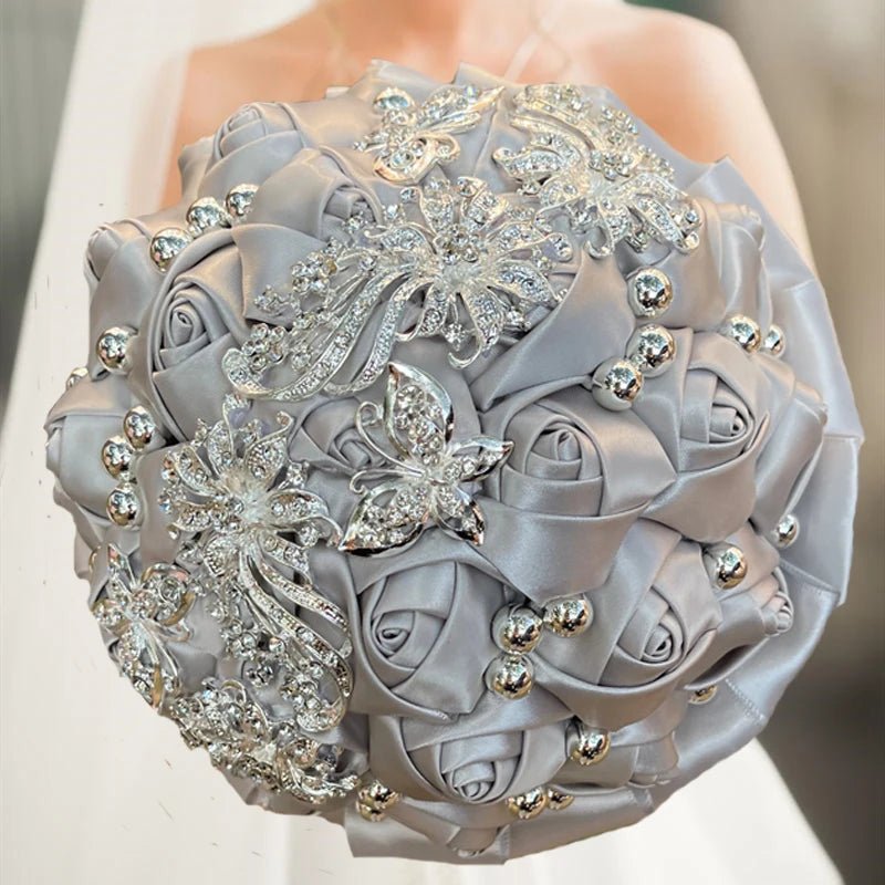 Prom Bouquet Rose Navy Bridesmaid Bridesmaid Holding Flowers for Wedding Decoration - Lusy Store LLC