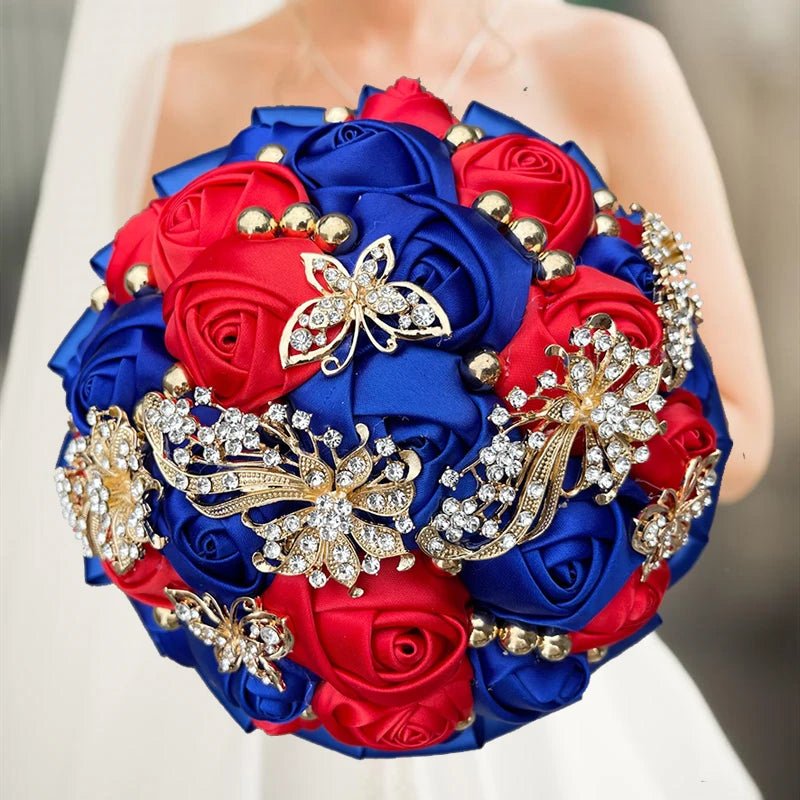 Prom Bouquet Rose Navy Bridesmaid Bridesmaid Holding Flowers for Wedding Decoration - Lusy Store LLC