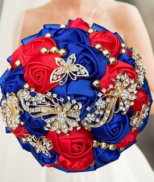 Prom Bouquet Rose Navy Bridesmaid Bridesmaid Holding Flowers for Wedding Decoration - Lusy Store LLC