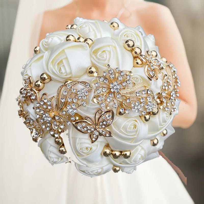 Prom Bouquet Rose Navy Bridesmaid Bridesmaid Holding Flowers for Wedding Decoration - Lusy Store LLC
