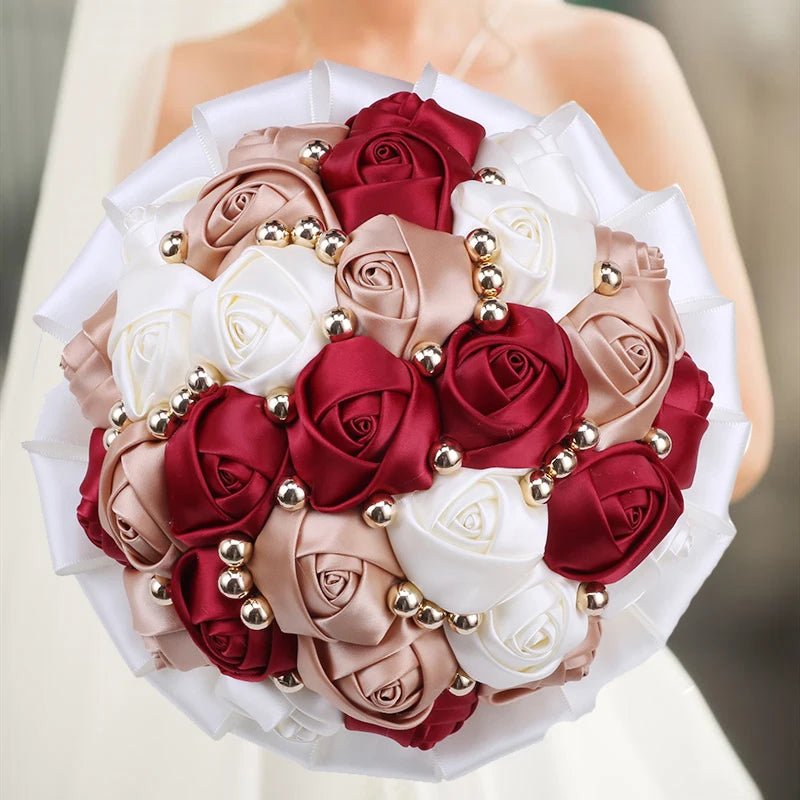 Prom Bouquet Rose Navy Bridesmaid Bridesmaid Holding Flowers for Wedding Decoration - Lusy Store LLC