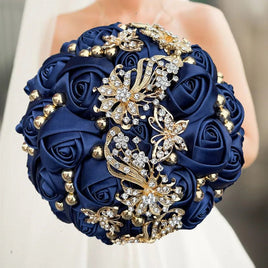 Prom Bouquet Rose Navy Bridesmaid Bridesmaid Holding Flowers for Wedding Decoration