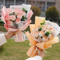 Prom Bouquet Rose Soap Flower Graduation Flower Gifts Decor - Lusy Store LLC