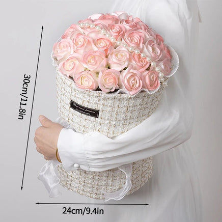 Prom Bouquet Roses Soap Flower Artificial Brides Bouquet Gifts