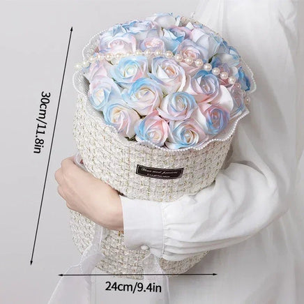 Prom Bouquet Roses Soap Flower Artificial Brides Bouquet Gifts S4 soap Flowers 24x30cm 9.4x11.8"