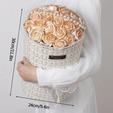 Prom Bouquet Roses Soap Flower Artificial Brides Bouquet Gifts S1 soap Flowers 24x30cm 9.4x11.8"